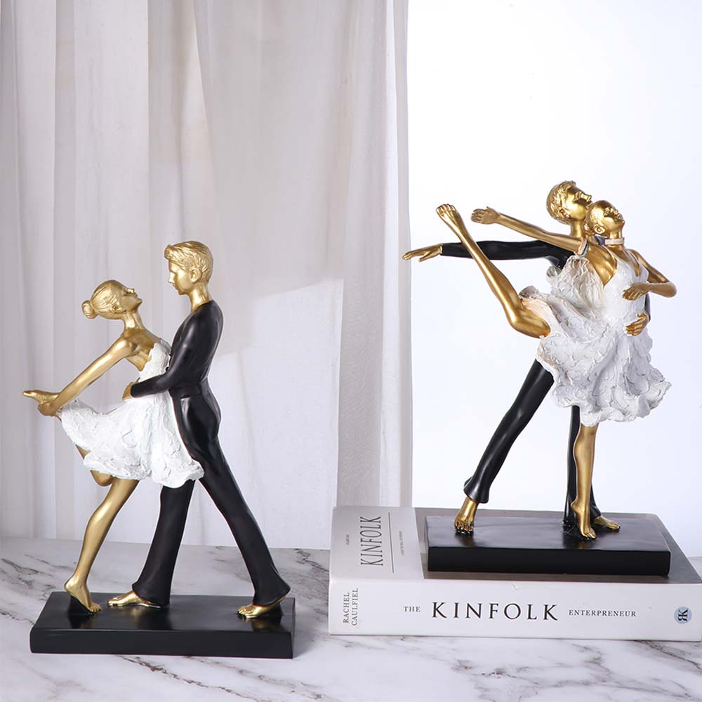 Resin Dancer Statue Abstract Miniatures Figurine Sculpture Character Ornaments Valentine's Day