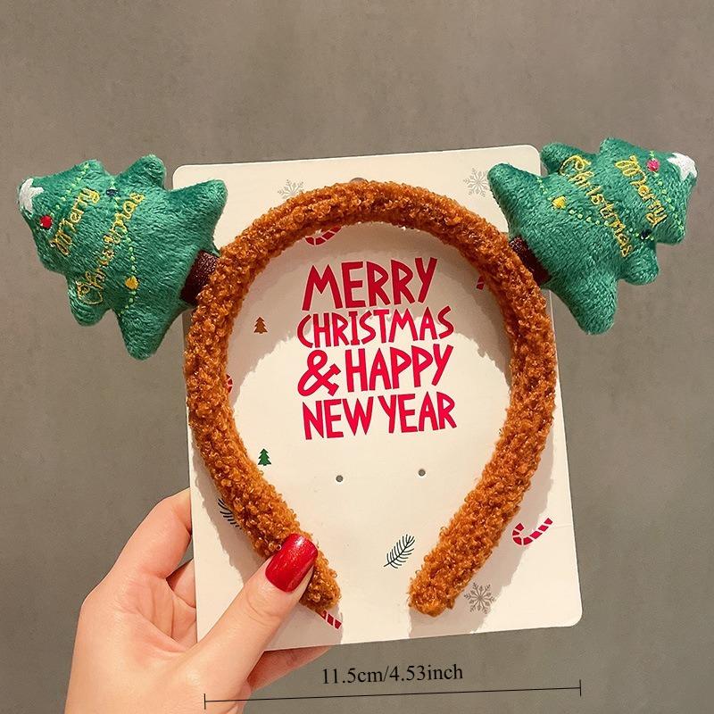 

Рождественская плюшевая повязка на голову Маленький подарок Милый Санта-Клаус Голова Олень Обруч Детский Фестиваль Выступление Аксессуары для волос Украшения