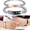 Pulseras de Pareja de Acero Inoxidable Brillante - Accesorios de Moda Trendy para Hombre y Mujer