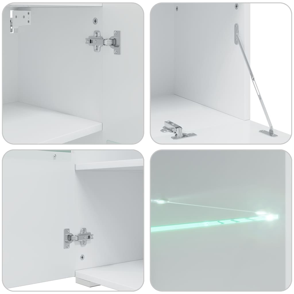 5-teilige Wohnzimmer-Wandeinheit mit LED-Beleuchtung, matt, indigoblau, Holzwerkstoff