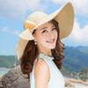 Women Straw Hat Wide Big Brim Folding Sun Caps Sun Visor Breathable Floppy Hat For Beach Travel