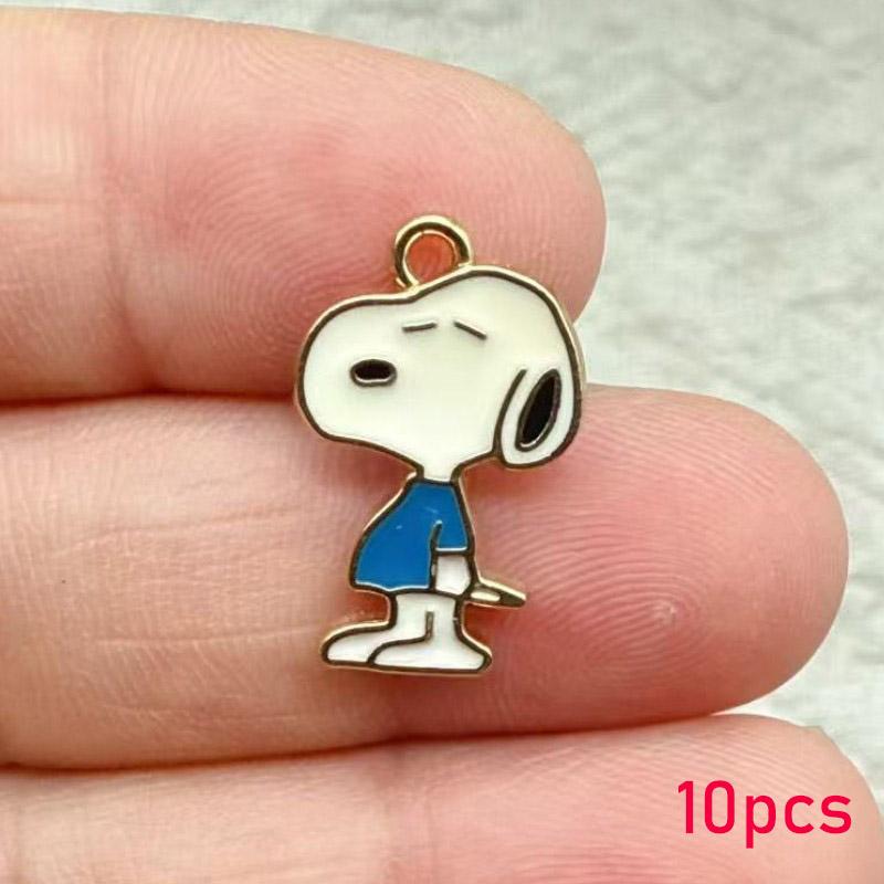 

10/20Pcs Enamel Snoopy Dog Handmade DIY Keychain Accessories for Jewelry Making RedHouse, Fashion Style Jewelry Findings 10PCS
