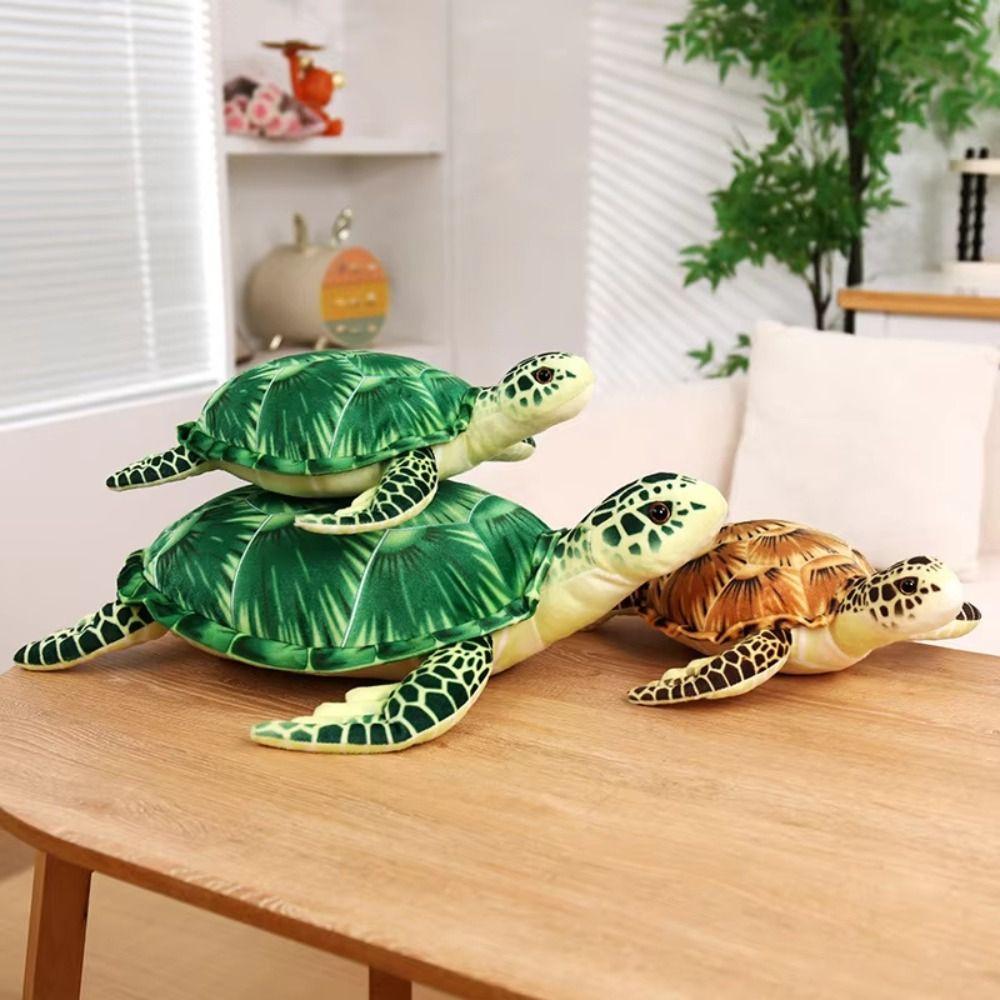 Soft Material Sea Turtle Plush Toy Lying Down Posture Prone Cartoon Animals Desktop Decor