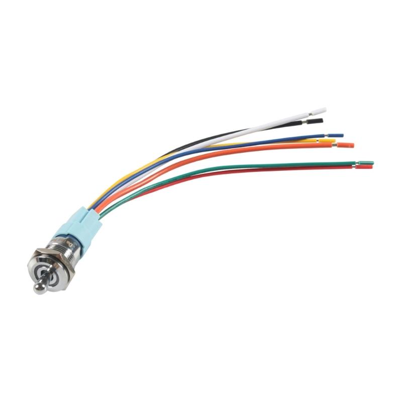 

16mm Latching Push Button Switch LED 12V Waterproof Metal Push Button Switches ON/Offs Toggle Switch Self-Locking