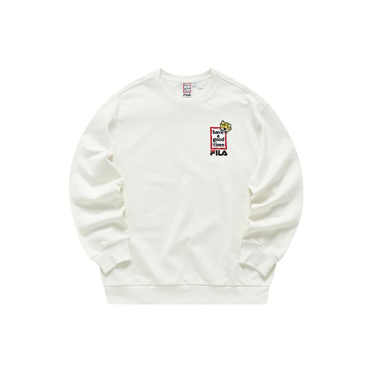 New FILA x Have A Good Time Co branded Year Of The Tiger Collection Sweatshirt Unisex Cloud White F11U219204F-WT