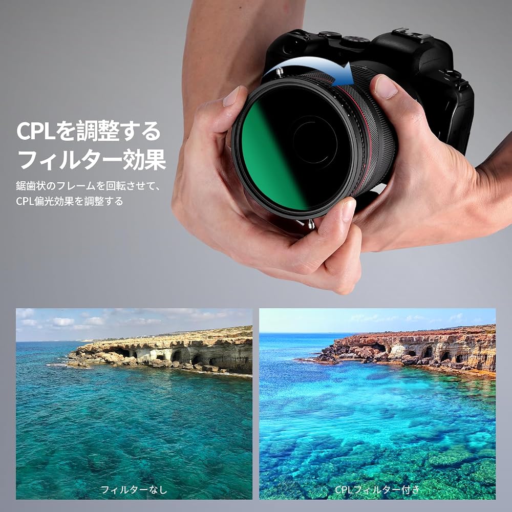 NEEWER 2-in-1 58mm Variable ND Filter ND2–ND32 & CPL Multifunctional Filter, 2-in-1, No X-shaped unevenness, HD Optical Glass, 30-layer Nano Coating,