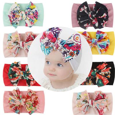 Fashion Floral Childrens Hair Accessories Headband Soft Wide-Brim Elastic Hairband Baby Headwear Comfortable