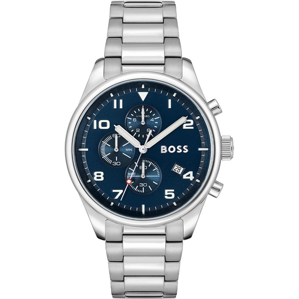 BOSS View Blue Silver Metal Bracelet Men s Quartz Watch 1513989 синий