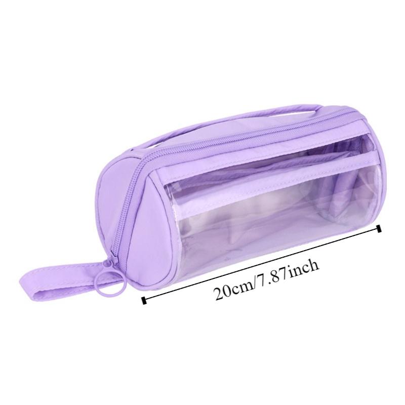 Standing Large Capacity Pencil Bag PVC Zipper Pencil Case Transparent Pencil Case  Student Learning
