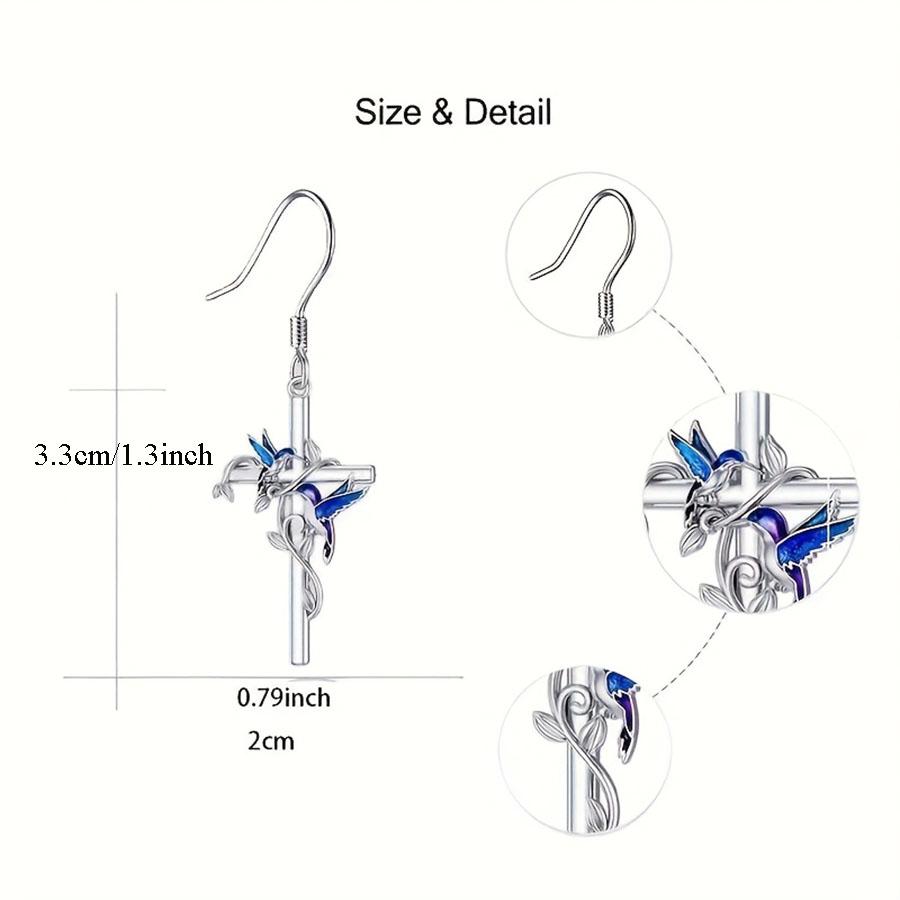 Fashion Holiday Birthday Graduation Party Gift Cross Earrings Elegant Ear Jewelry Hummingbird Decor Pendant Fashion Decorative Accessories