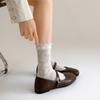 2026 New Spring Women Ballet Flats Comfortable Square Toe Shoes Street Style Soft Leather Ladies Eelgant Dress Mary Jane Shoes