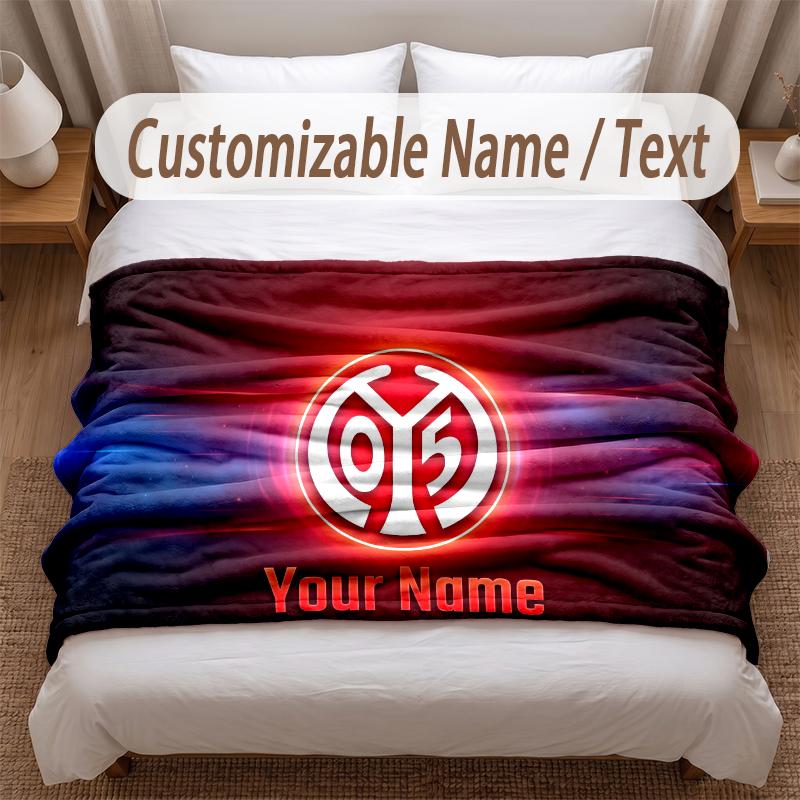 Mainz 05 Bedruckte Flanelldecke Mit Personalisierbarem Namen Weiche Warme Überwurfdecke Für Schlafzimmer Feiertagsgeschenk