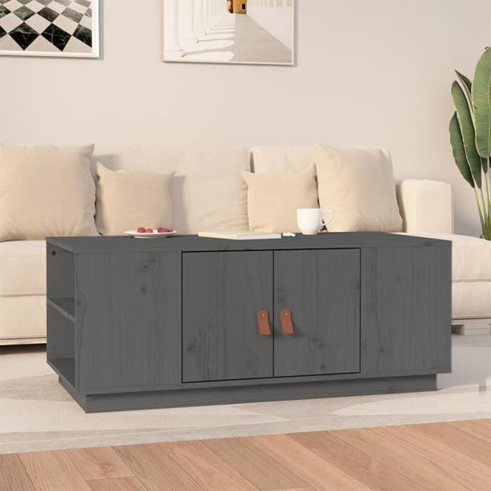 VidaXL Table basse Gris 100x50x41 cm Bois massif de pin 818257