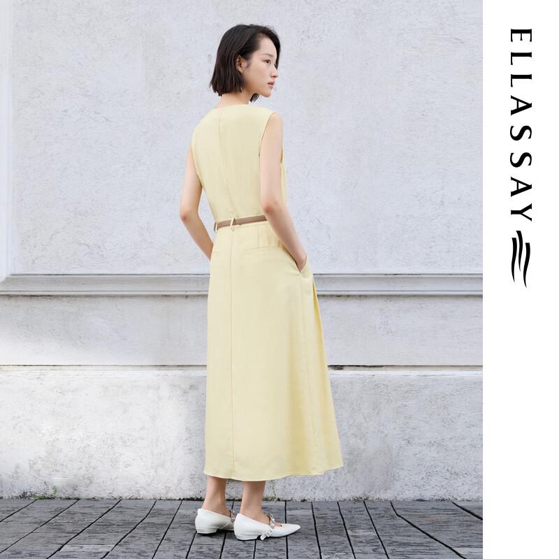 ELLASSAY Women's Lyocell V-Neck Pleated Midi Dress