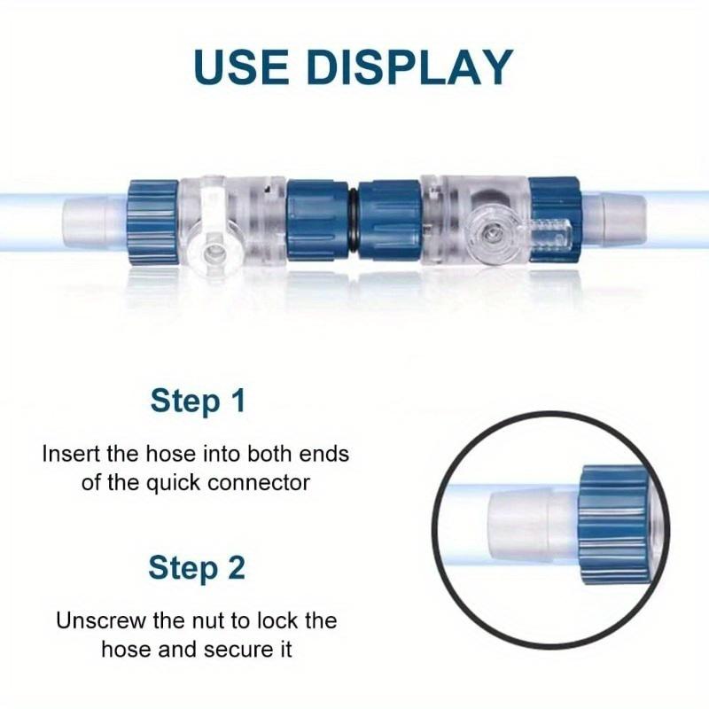 Dongke Aquarium Hose Valve, Double Sealed Fish Tank Quick Release Valve, with Water Flow Control Switch, Suitable for 12-22mm Hose Aquarium Fish Tank