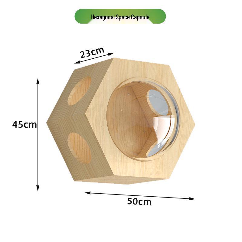 Wall-Mounted Solid Wood Cat Tree with Scratching Board and Jumping Platform