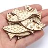 40PCS Blank Wooden Fish Cutouts Sea Animal Unfinished Painted Fish Ornaments DIY Crafts Rustic Fish Wall Decor Garden Patio