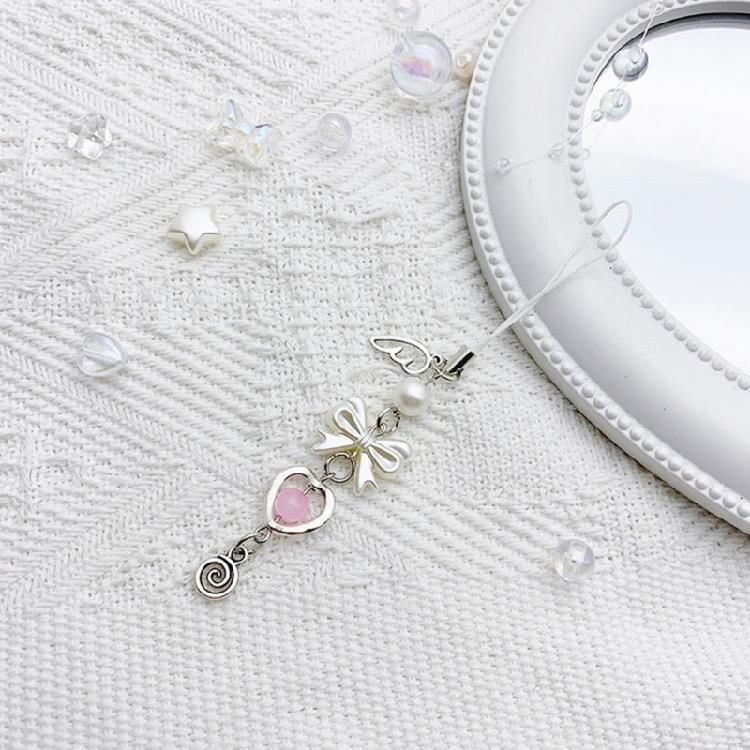 Unique Heart Phone Charm Butterfly Krychain Keyring for Girls Backpack and Bag