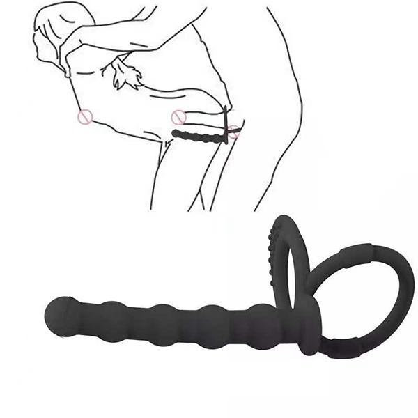 Anal Beads Sex Toys For Men Silicone Double Rings Anal Plug Stimulator G-spot Massager Erotic Toys