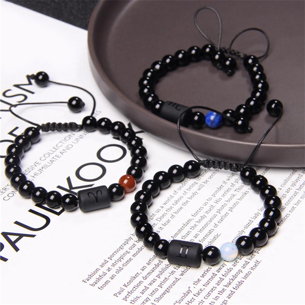 12 Constellations Woven Bracelet Creative Fashion Bracelet Adjustable Beaded Bracelet Jewelry Gift for Men Women