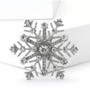 Fashion Rhinestone Snowflake Brooches for Women Clothing Coat Jewelry Accessories Gifts