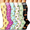6-Pack Patterned Sports Compression Calf Socks for Running