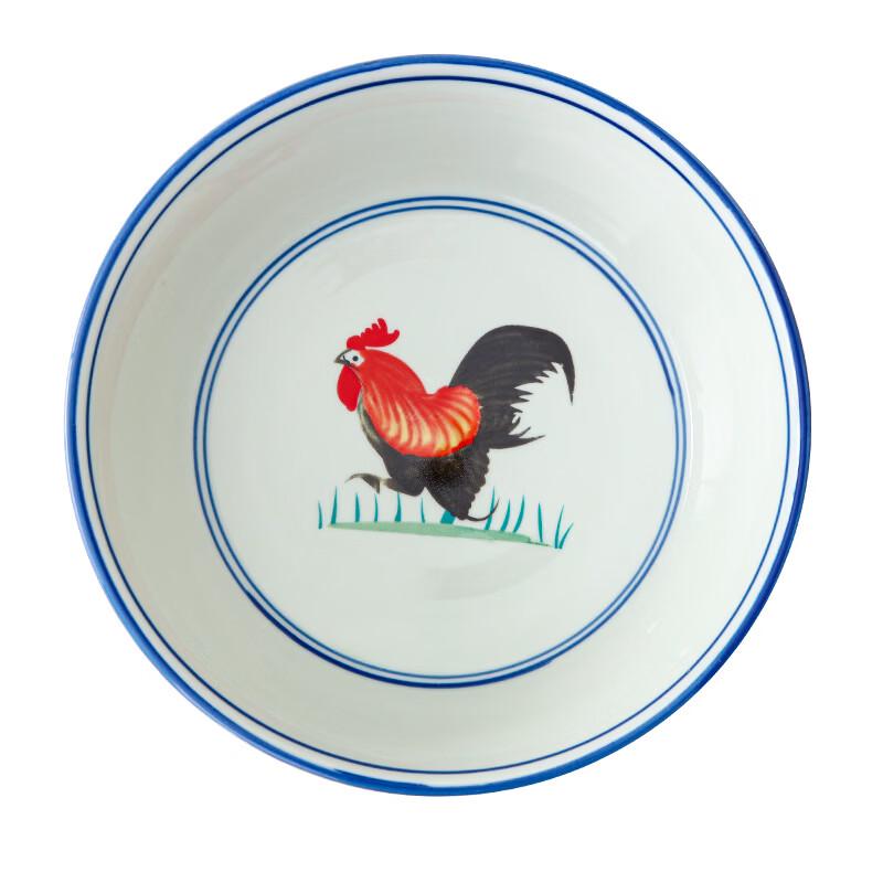 Traditional Rooster Pattern Bone China Soup Bowl Set
