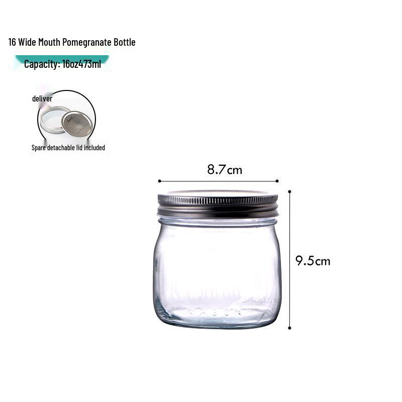 American Style Glass Mason Jar - Transparent Oatmeal Storage, Jam Bottle, Retro Beverage Cup