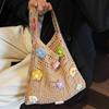 Women'S Crochet Bag Designer Flowers Knitted Handbags Large Capacity Summer Beach Woven Shoulder Bag Girls Tote Shopper Bag