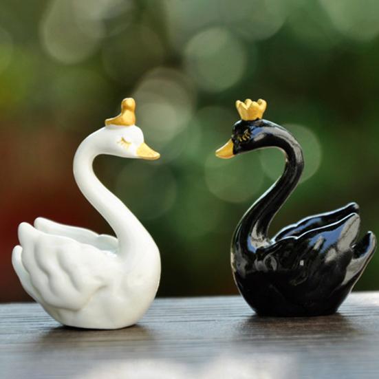 Ozdoba Labuť Krásná Mikro Krajinná Figurka Panenka DIY Dekorace na Dort Simulace Koruna Labuť Figurka Pryskyřice Zvířecí Model Vánoční Svatba Dárek