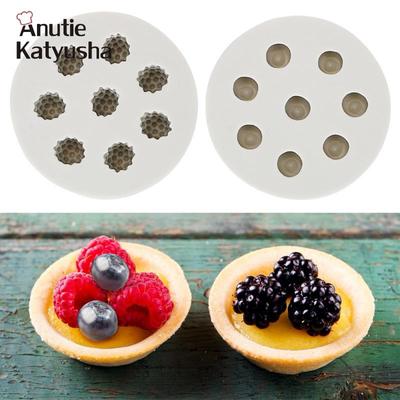 3D Blåbär Hallon Silikonkaka Fondantform Tvålform Choklad Bakverk Verktyg Köksredskap Tårtdekoreringsverktyg