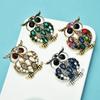 Wuli&baby Vintage Lovely Owl Brooches For Women Unisex 4-color Rhinestone Beautiful Bird Animal Party Office Brooch Pins Gifts