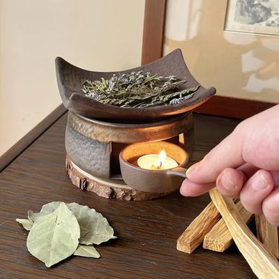 Yousheng Keramische Thee Warmer Kaars Verwarming Kachel met Pot Houder Aromatherapie Diffuser voor Thee Verwarmen Geur Afgifte Huis Kantoor Meditatie Decor