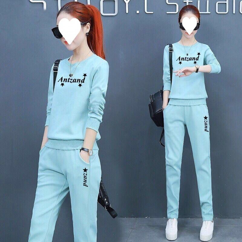 Sportswear Suit for Women in Spring and Autumn Korean Style Loose Fashionable Casual Long-sleeved Two-piece Set