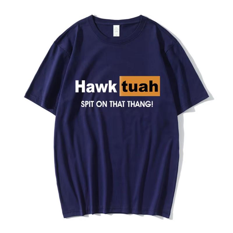 Hawk Tuah Spit on That Thing T Shirt Funny Meme Print T-shirt Men Women Casual Cotton Oversized Short Sleeve T-shirts Streetwear