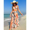 2025 New Sexy Three Pieces Bikini Sets Swimsuit for Women Swimwear and High Split Beach Pants Swimming Suit for Women Beachwear