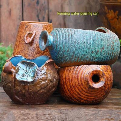 Handmade Ceramic Water Feature Pot for Courtyard Landscaping - Large Hydroponic Flower Jar
