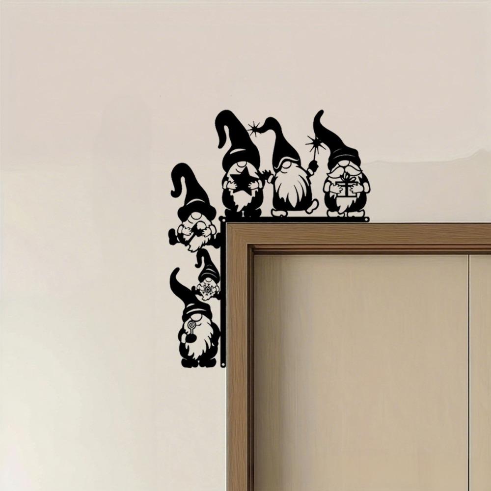 Structure Featuring Christmas Gnomes Decorative Plaque X-mas Wall Art Sign Indoor/Outdoor