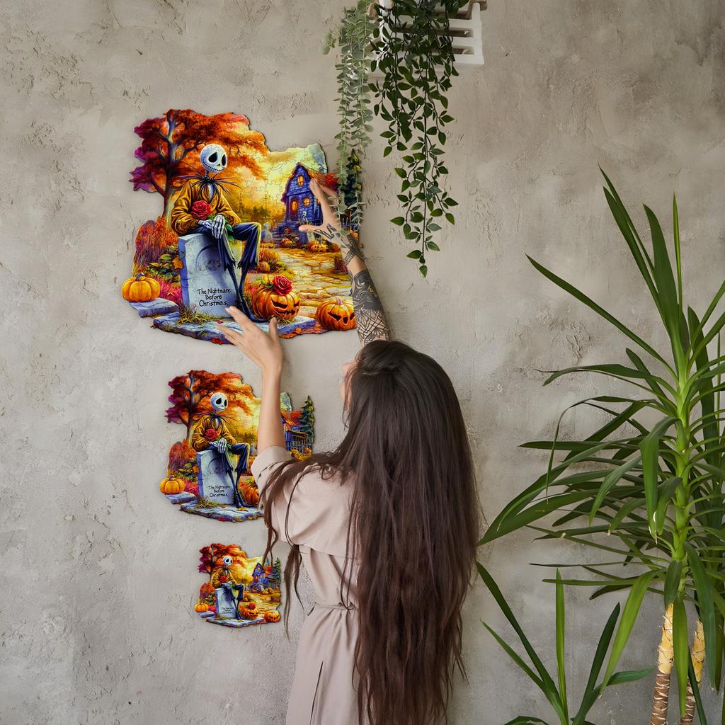 Unique Shape Wooden Jigsaw Puzzle Home Wooden Decor Christmas and Halloween Gift Toy For Teen And Kid