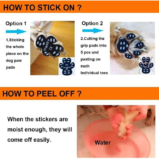 Dog Paw Protector Gripper Traction Pads,Dog Paw Covers,Foot Stickers in Summer Hot/Winter Cold Pavement,Dog Shoes Booties Socks Replacement,12 Sets