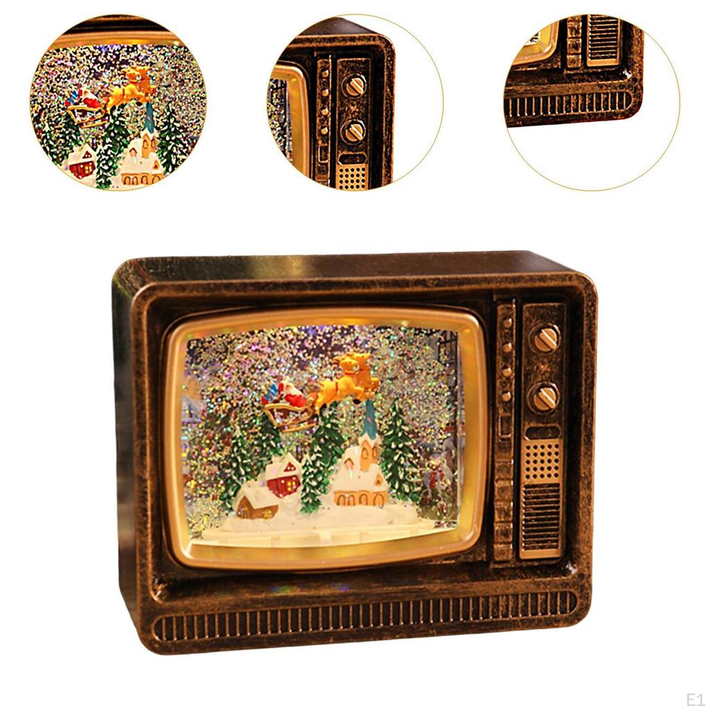 Christmas Scene Music Box Gift Xmas Ornament for Bedroom Indoor Dining Table Reindeer