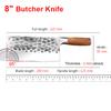 Heavy Kitchen Knives Cleaver Meat Chopping Vegetables Chinese Knife Wood Handle Stainless Steel Chef Knife Hand Forged Blade 8"