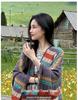 Ethnic Striped Cape: TikTok Trending Versatile Travel Shawl from Tibet & Yunnan - Warm & Stylish