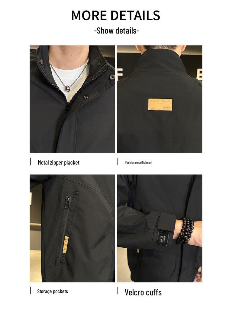 Men's Casual Fashion Stand Collar Cotton-Padded Jacket for Autumn and Winter