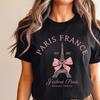 Eiffel Tower Shirt Paris T-shirt Pink Rose Floral Eiffel Tower Vintage Paris Gift French Paris Souvenir Women Clothing Fashion