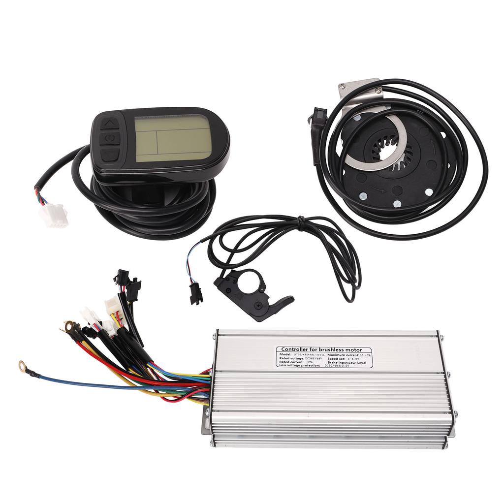36V 48V 1500W Electric Bike Conversion Kit 35A Sine Wave Controller with Light Wire LCD5 Panel Thumb Throttle