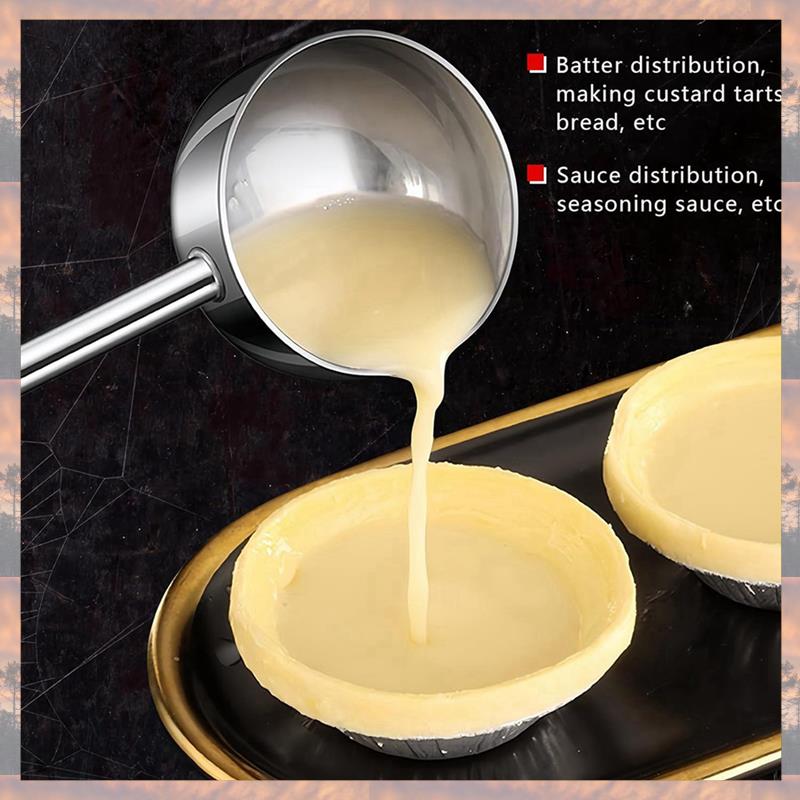 2025 Trend 2X Mała Łyżka do Zupy Metalowa Ze Stali Nierdzewnej Głęboka Łyżka z Dzióbkiem 2 uncje Długi Uchwyt Łyżki do Sosu 10,5 cala