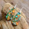 BLINGBAY Women's Pendant Hot Selling Colorful Imperial Stone Drop Shape Pendant Earrings Bosnia Vintage Multicolor Earrings Girls Jewelry Gifts