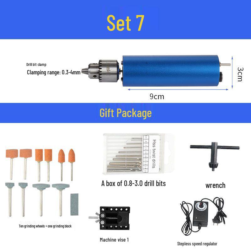 Mini Handheld Electric Drill & Grinder - Low Power Tool for Precision Hole Punching