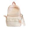 Schoolbag Small Fresh Plaid Corrugated Schoolbag Lace Girl Heart Travel Small Backpack Japanese Sweet Wind Student Party Backpack